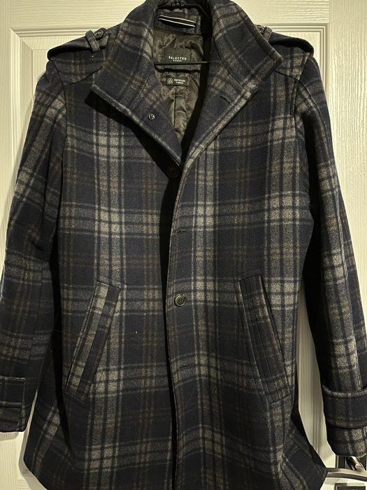 Palton de stofa (lana) marime L carouri