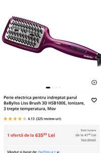 Perie electrica Babyliss de indreptat parul, in ambalaj