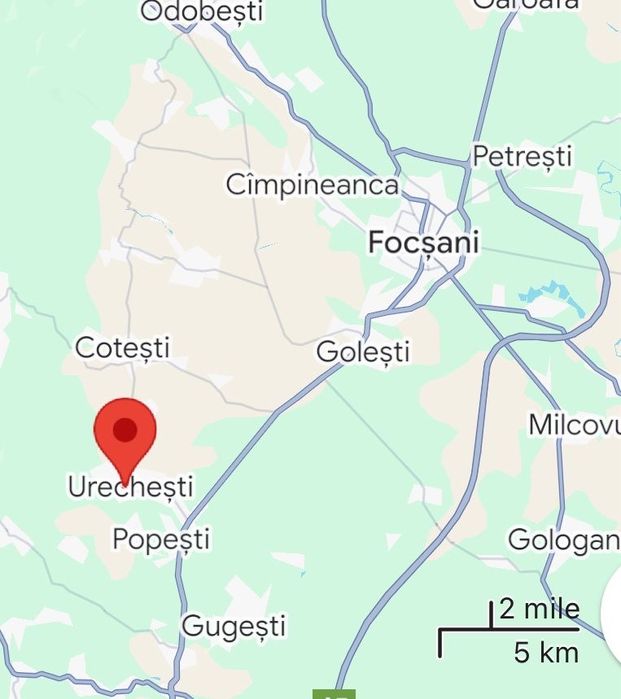 Teren intravilan 3058 mp + casa 70 mp langa Focsani (Urechesti)