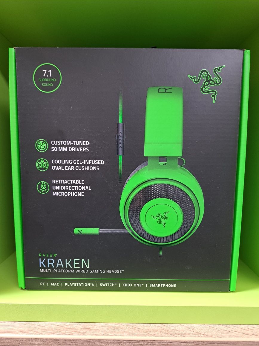 Casti gaming Razer Kraken 2019, multiplatforma, Verde