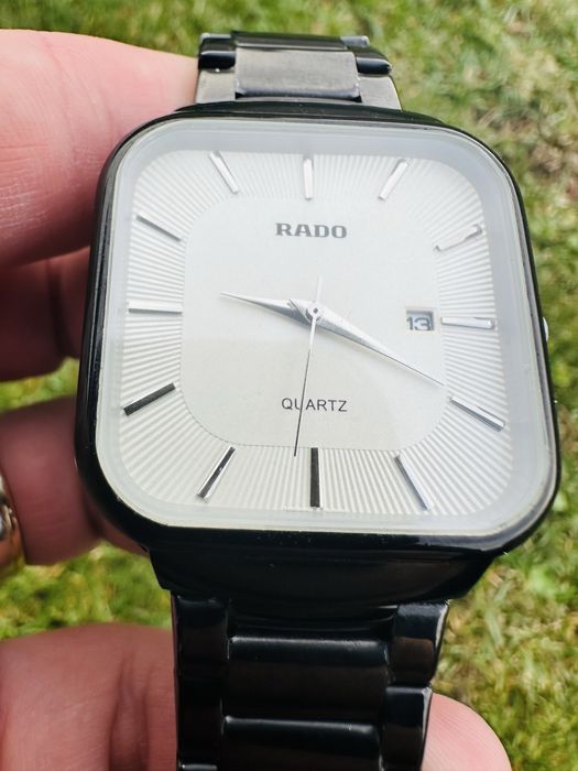 Rado True Square watch featuring a white dial