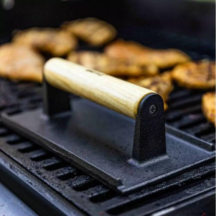 Presa dreptunghiulara pentru carne, hamburgeri, din fonta, 21 x 10,8