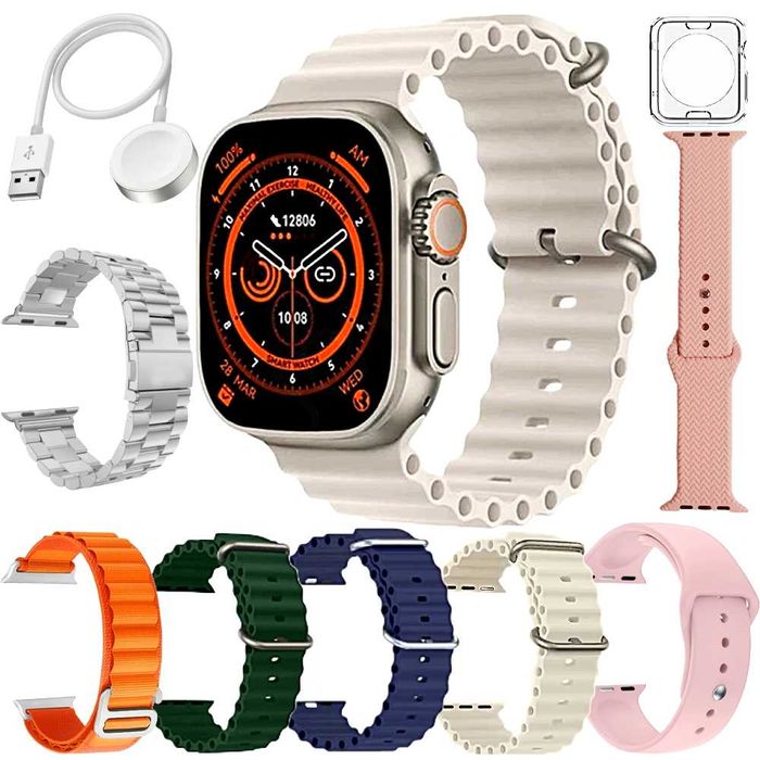Ceas Smartwatch X9 Ultra 8in1 cu 7 Curele Bratara Fitness 2.09″ Unisex