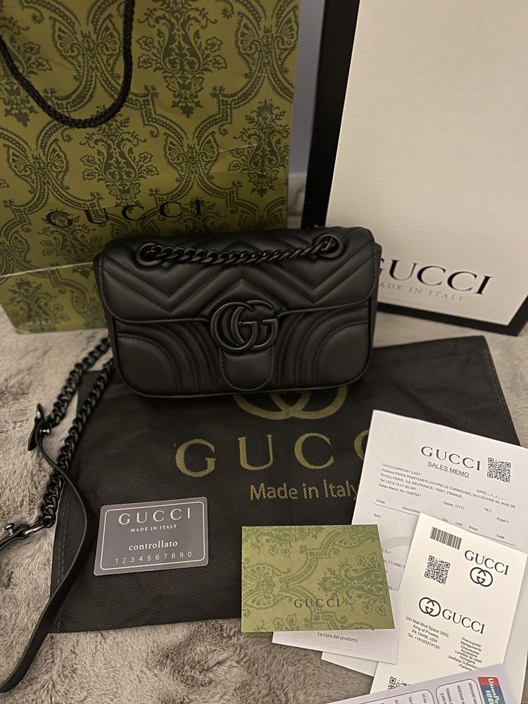 Poseta Gucci neagra piele naturala