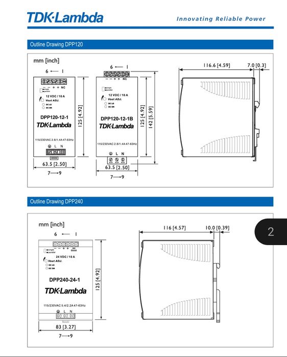 Sursă de alimentare TDK-LAMBDA DPP 120-12-1