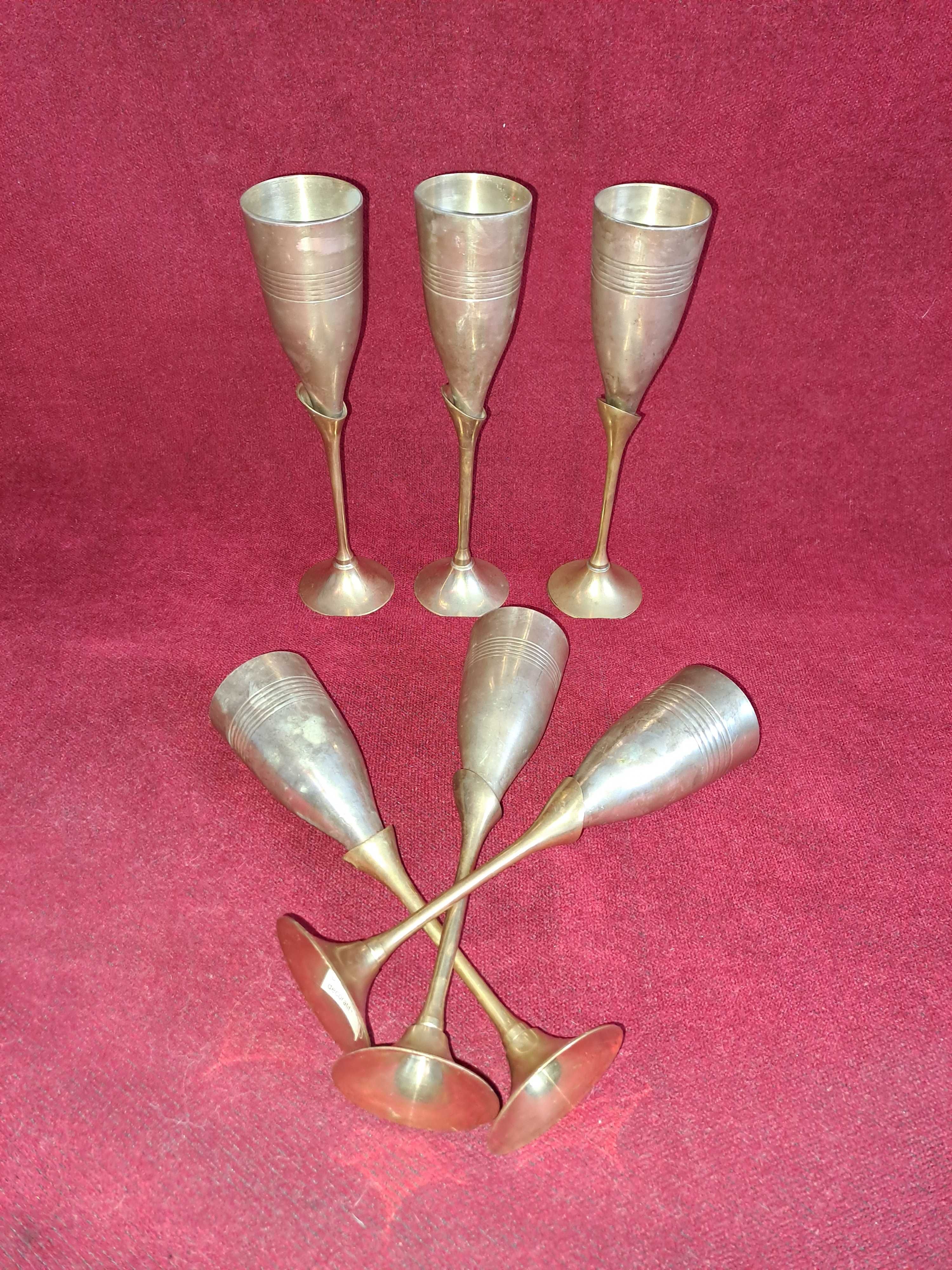 set 6 pahare cupa bronz argintat cadou 20 cm