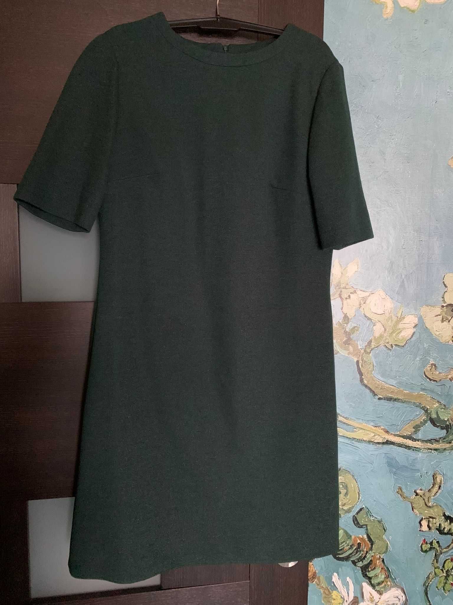 Rochie verde, midi, material de calitate, marimea 40 - 42