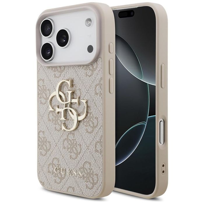 Калъф guess hardcase 4g big logo за iphone 17 pro в розов цвят