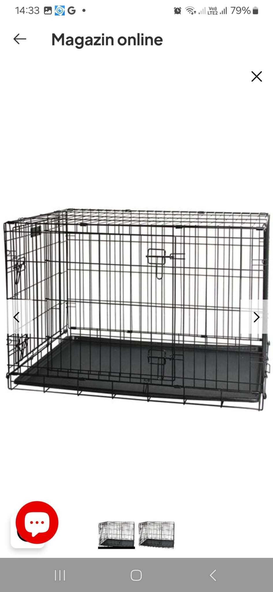 Cusca caini metalica pliabila 122x76x84 cm Maxi-Pet  (2 luni vechime)