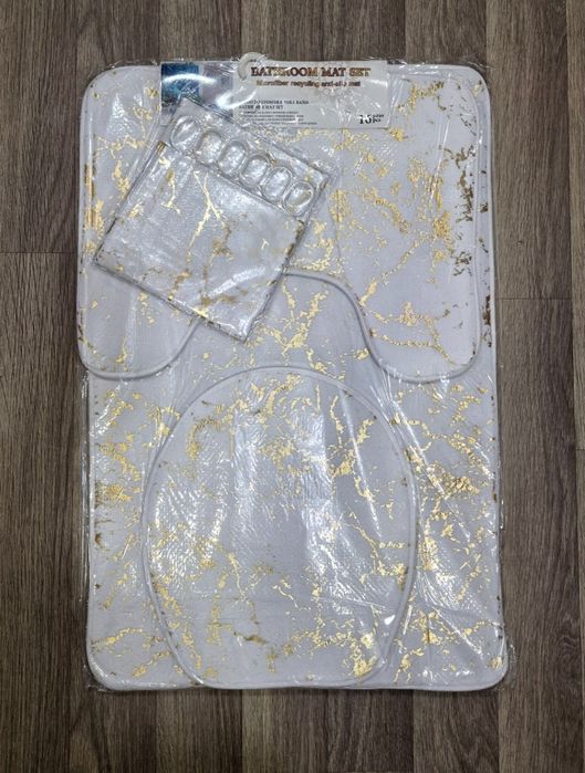 Коврики для ванной с золотым коврик контурный и крышка