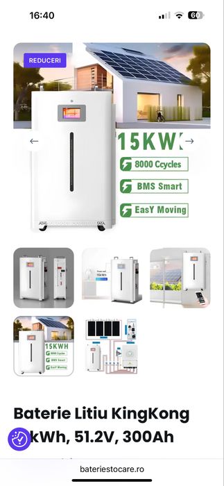 Baterie Stocare 15,2KWh pretul contine TVA