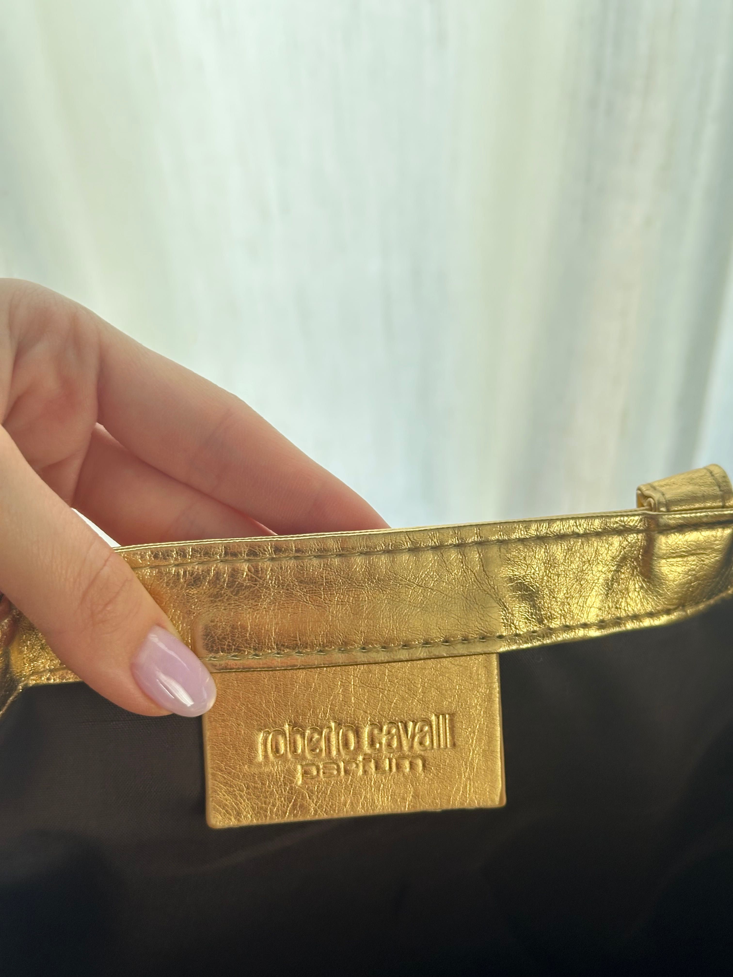 Roberto Cavalli златна tote bag