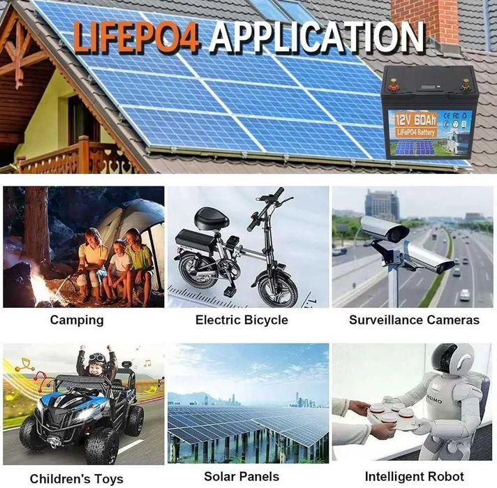 Baterie RUSMR  LiFePO4, 100, 120, 200Ah, 12V + incarcator 10A