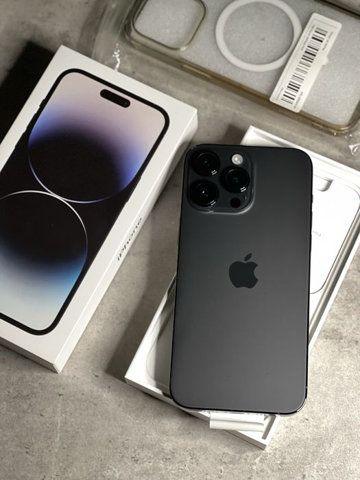 iPhone 14 Pro Max Black Full box 91% + Husa Magsafe + cablu impecabil