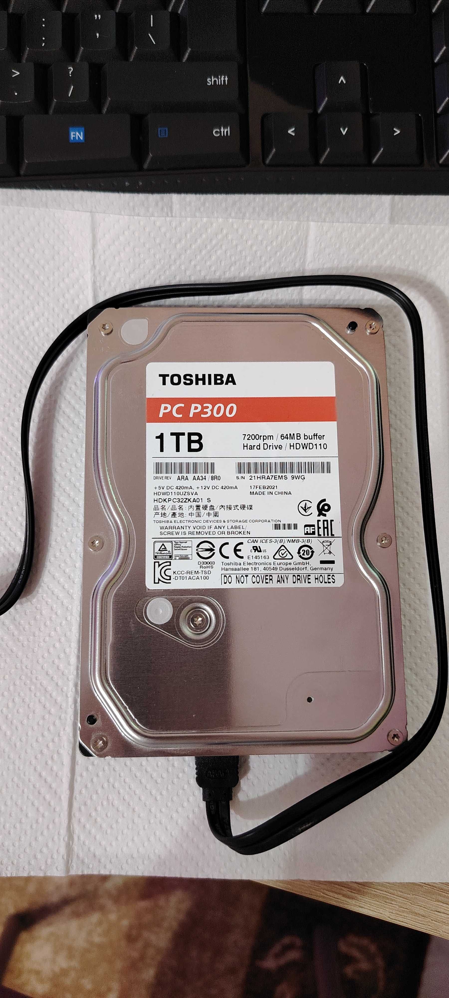 Hard Disk Toshiba 1TB 3,5" 7200RPM, PC P300 impecabil, folosit puțin