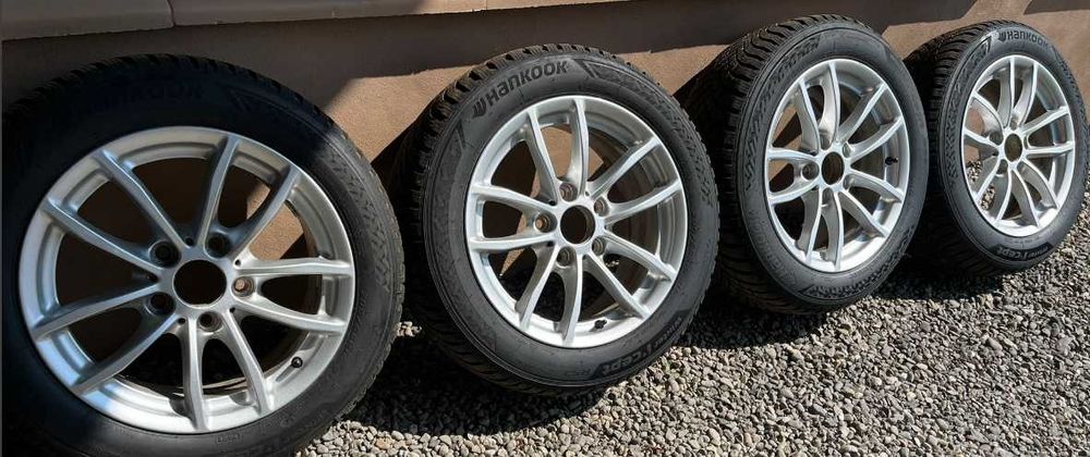 Jante aliaj 5x120mm cu anvelope iarna noi, 205/55 R16 BMW E39 E46, E90