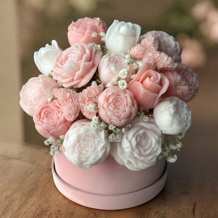 Aranjament floral din sapun