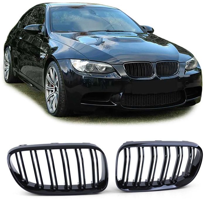 Grila dubla sport tuning BMW E92 E93 LCI M LOOK negru lucios NOU