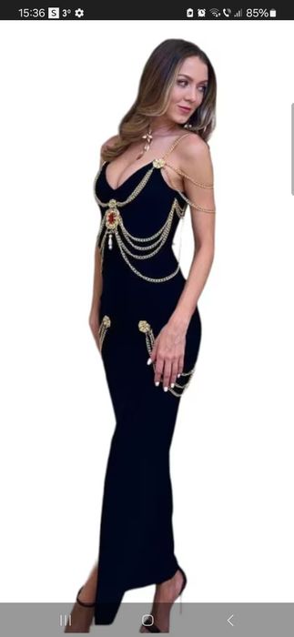 Rochie tip bandage cu lanțuri