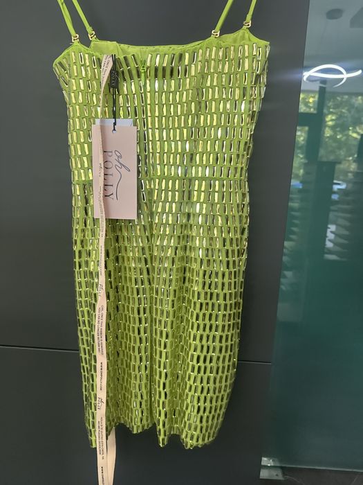 Зелена къса рокля  Ohpolly с камъни с етикет нова