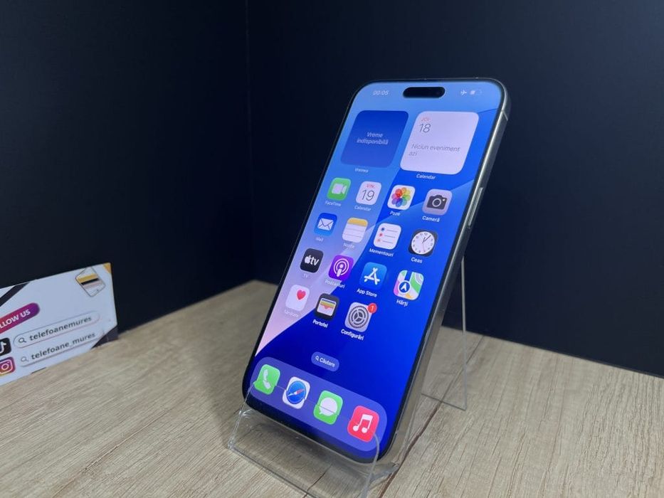 Iphone 15 Pro Max 256Gb Natural Titanium 3 ani garanție, Telefoane Mur