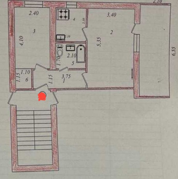 ‼️ 2 комн. 2/6 б/н Разделка 8кв Чиланзар