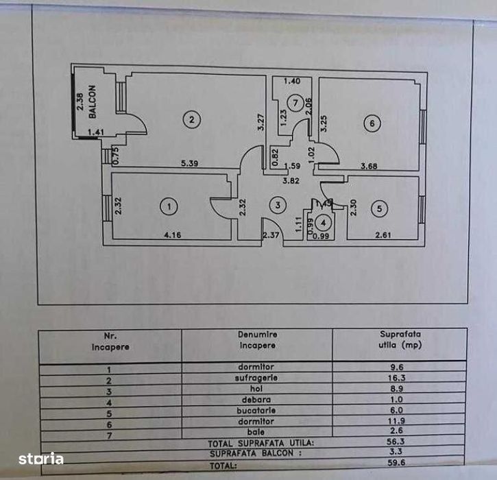 De vânzare apartament 3 camere decomandat zona centrala