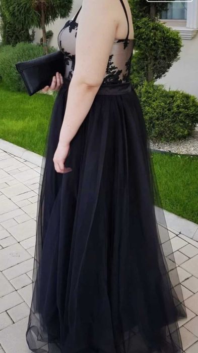 Rochie neagra de voal