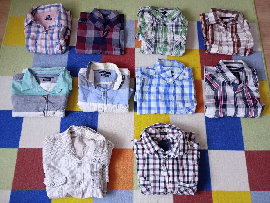 Set 10 camasi barbatesti casual maneca scurta marimi S si M