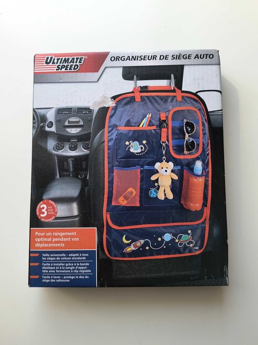 Organizator scaun auto - Albastru / Roz - Copii