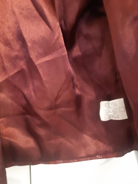 Jacheta dama piele naturala usor lucioasa grena