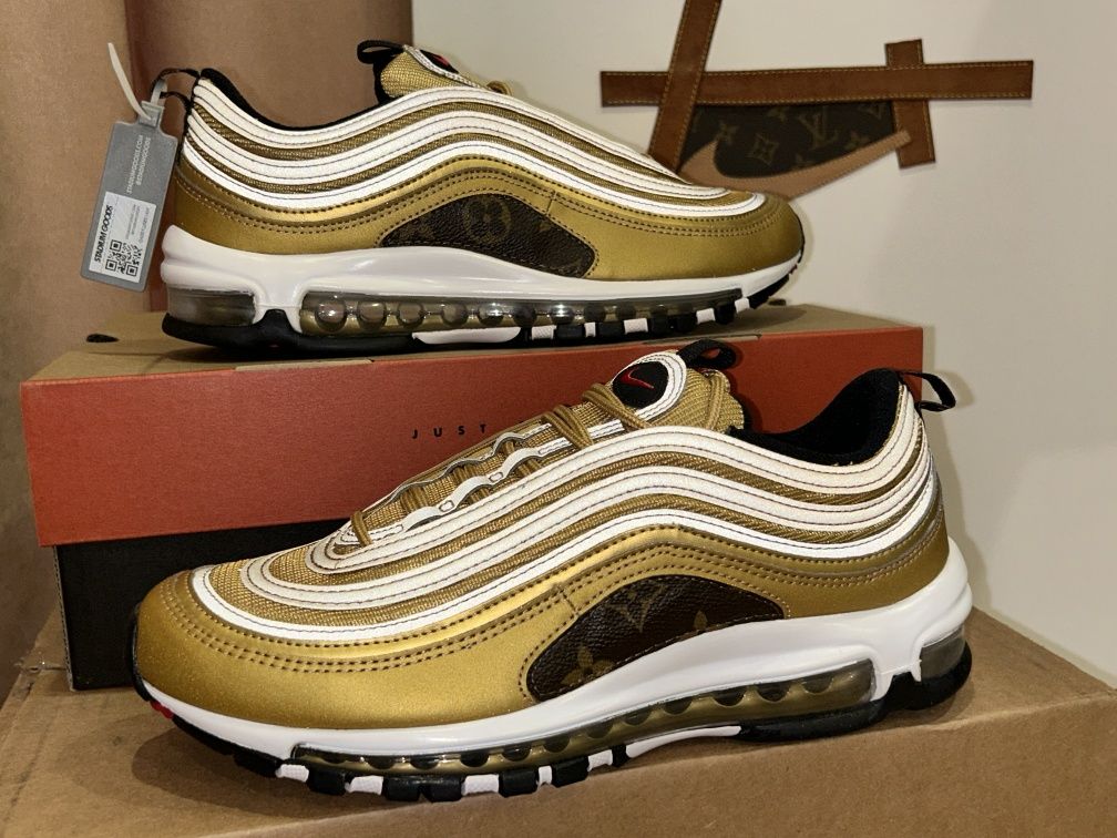 оригинал кроссовки Nike Air Max 97 OG Gold Bullet x Louis Vuitton