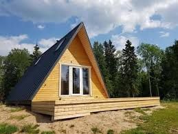Cabane stil A Frame si case din structura de lemn, dimensiuni in funct