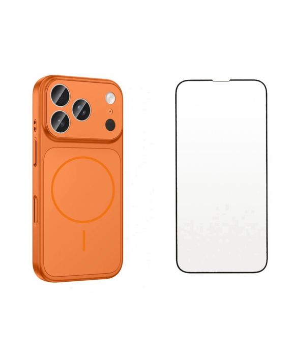 Husa Magsafe Glass Seria 17 + Folie Sticla Iphone 14/14 PRO/14 PRO MAX