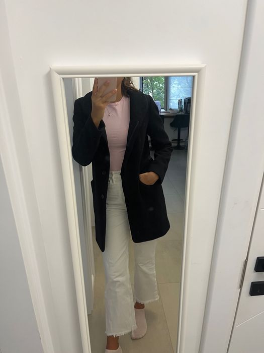 Palton scurt din 70% lana, 5% cashmere