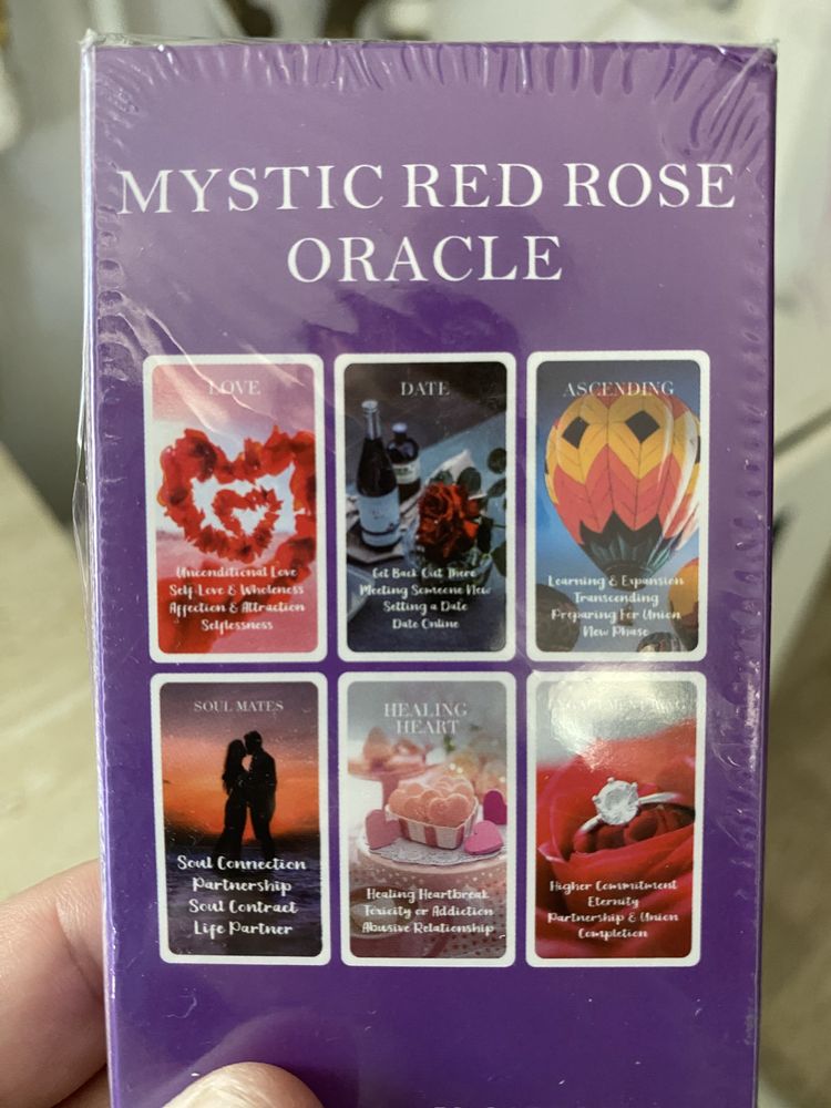Mystic Red Rose Oracle Nou Set Tarot Oracol Sigilat