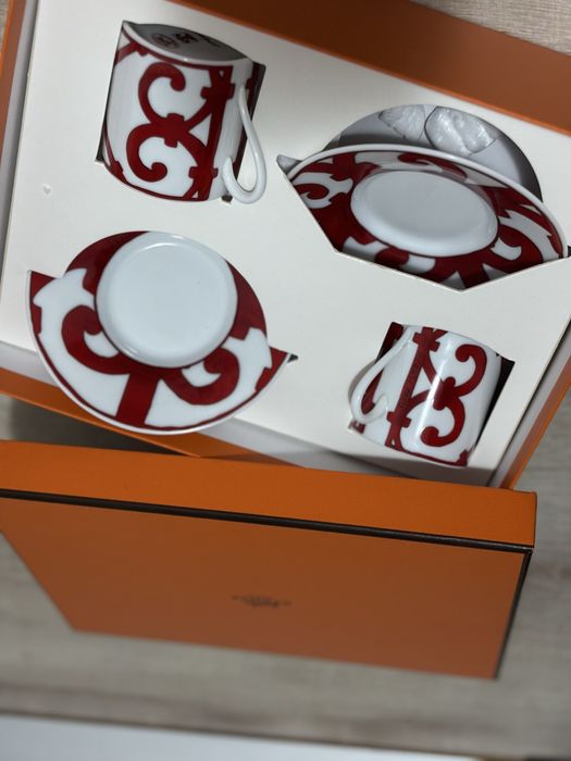 Set 2 cești cu farfurioare, Hermes