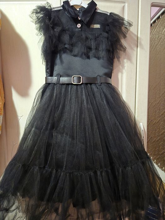 Чёрное вечернее бальное платье на 10-12 лет