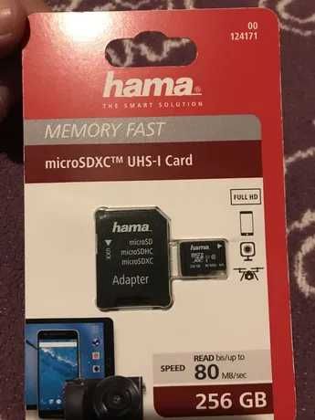 Card de memorie microSDXC 256GB 64 128 512 GB HAMA 124171 UHS-I 80MBs