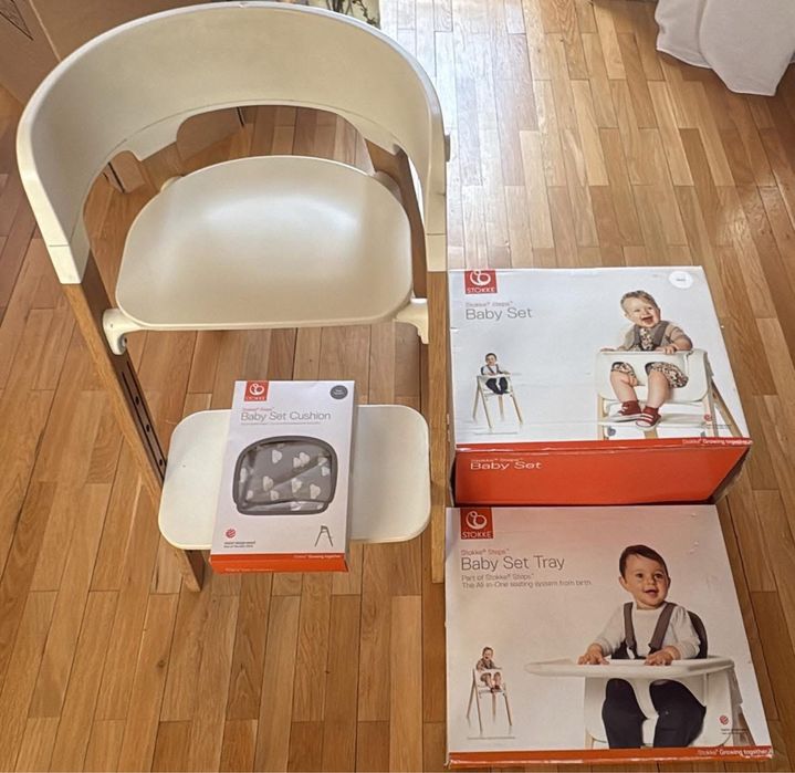 Vand scaun de masa Stokke Steps - set complet