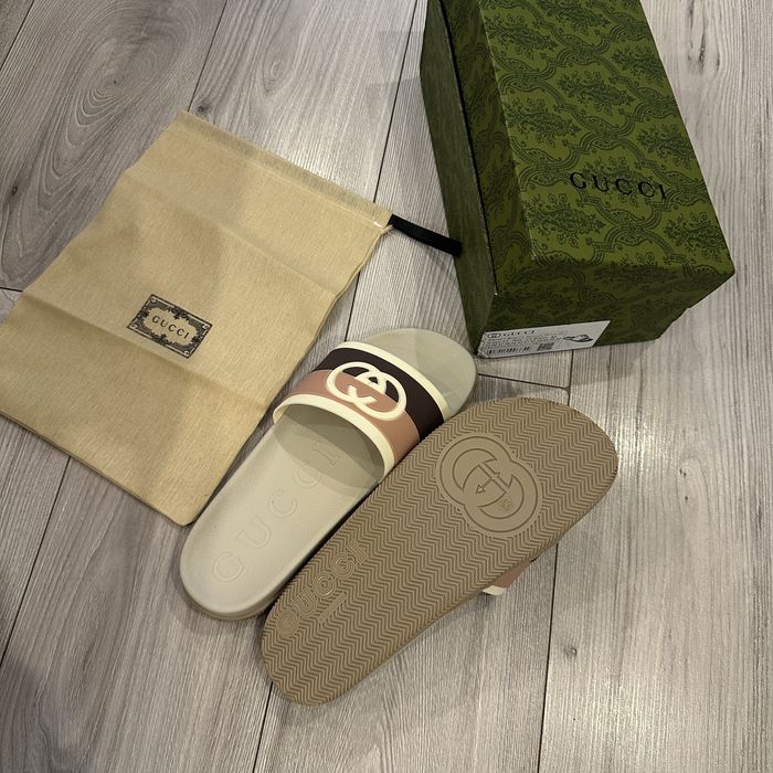 Slapi GUCCI bej-maro marimea 43 noi