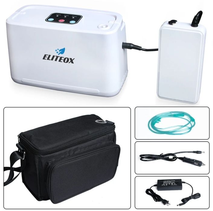Concentrator portabil 3L oxigen 1,4kg baterie acumulator auto geanta