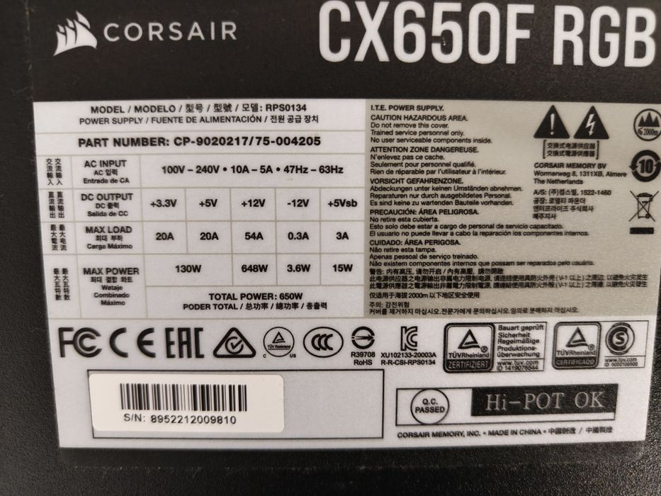 Sursă Corsair CX650F RGB 80+Bronze 650W