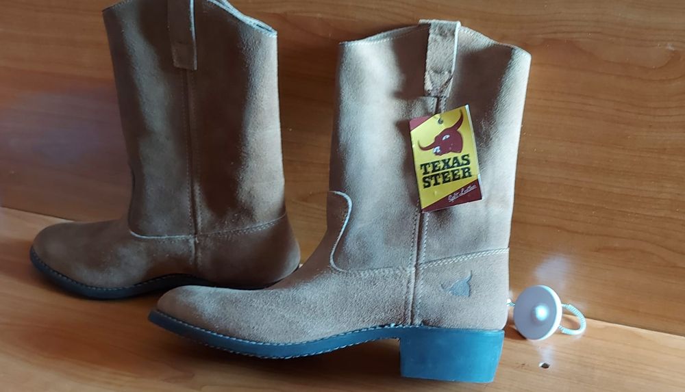 Cizme western cowboy piele naturală, nr 44 -45 naturală