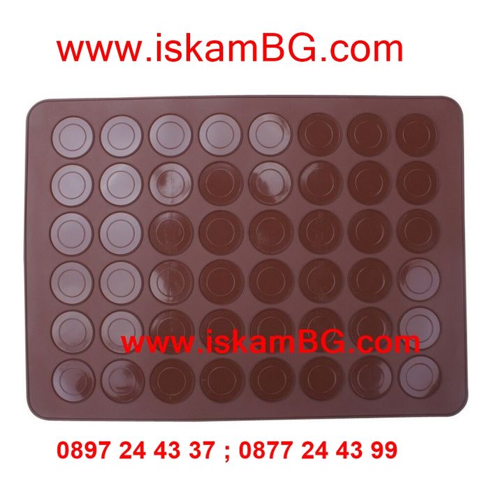 Силиконова подложка за печене на френски макарони, 39х29 см.