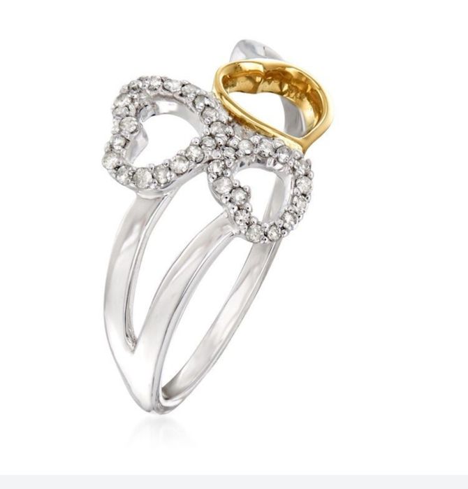 Ross Simons кольцо бриллиант,  серебро,  золото