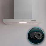 Hota inox Cecotec 60 cm, putere mare, filtru carbon, clasa A | 028769