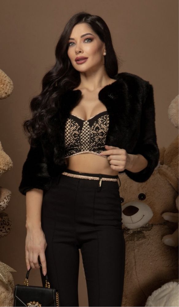 Winter Crush Болеро От Еко Косъм - Black ALESSA