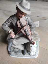 Statueta Vintage Portelan Violonist