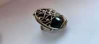 Эксклюзивное женское серебряное кольцо с камнем ОБСИДИАН